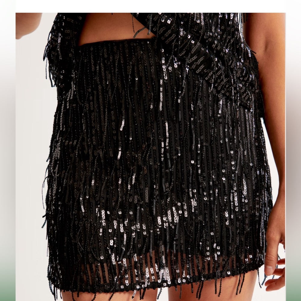 Black sequin skort